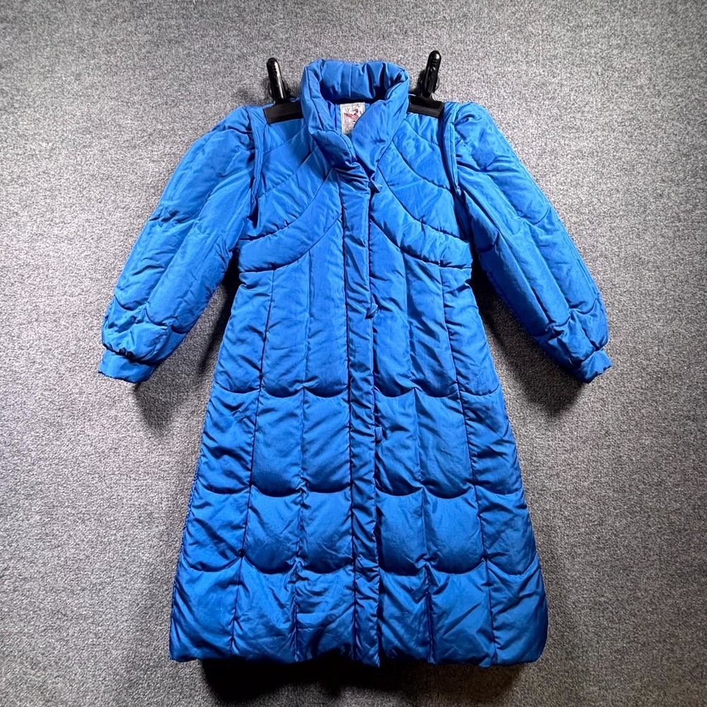 The Water's Edge Down Puffer Jacket Women's Medium Blue Quilted Retro Outdoor